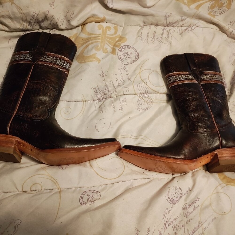 Calling All My Cowgirl! New Brown Hand Made Cowboy Boots by Dos De Oro - Picture 14 of 16